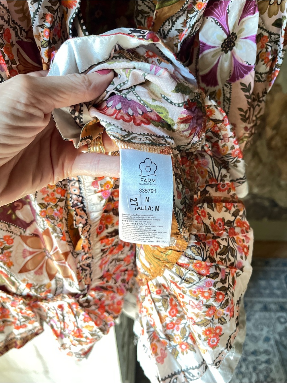 FARM Rio Pink, Red, Orange & Gold Floral Mini Dress - Picture 4 of 11